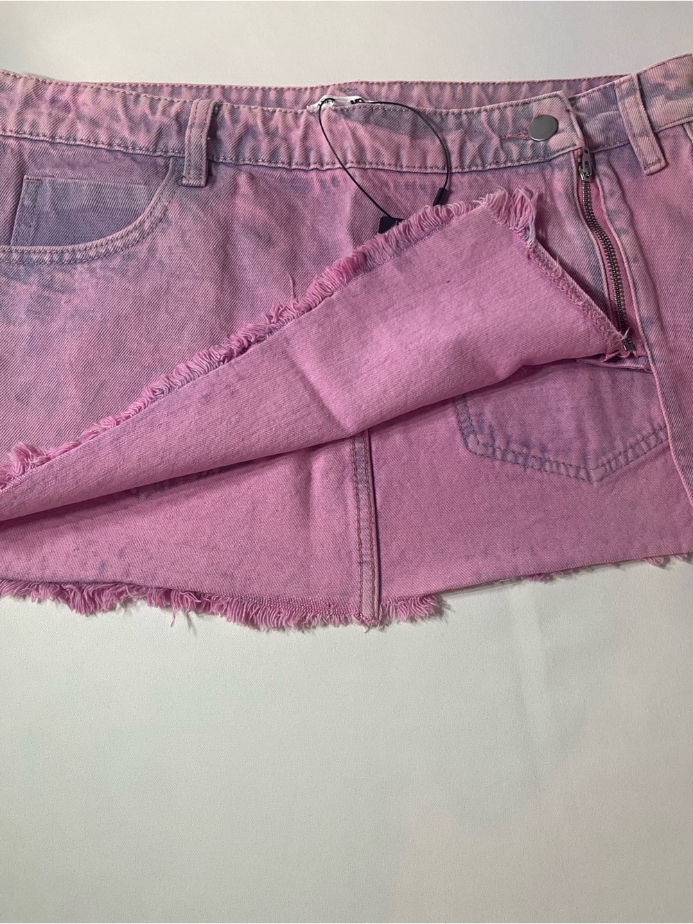Fashion Nova Pink Washed Denim Mini Skirt - Picture 6 of 8